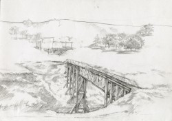 Эскизы Евгения Бартули | Мост перед Домом на холме